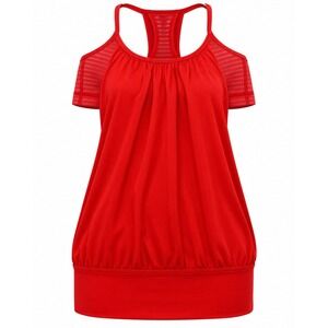 Lululemon No Limits Tank Top 2-in-1 Built-in Bra Red Striped Racerback Size 4